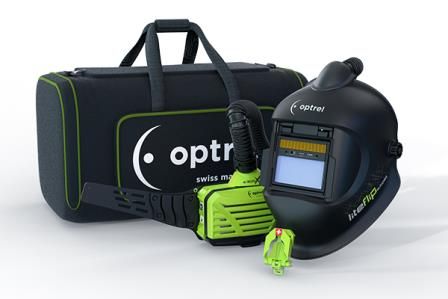 optrel® liteflip, schwarz, DIN 4/5-14, Frischlufthelm mit e3000X