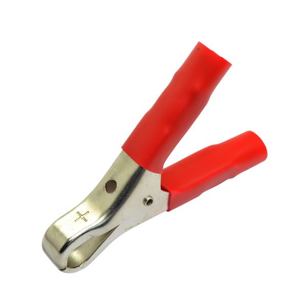 Batterieklemme, 40 A, rot, Griffisolation, Flachsteckanschluss 6 mm
