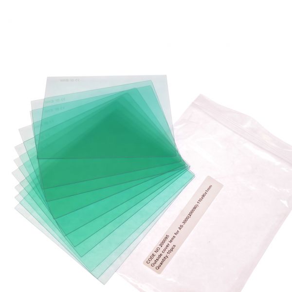 Außenscheibe für AS-3000, 90 x 110 x 1 mm, Polycarbonat, Schutzfolie, 10er Pack