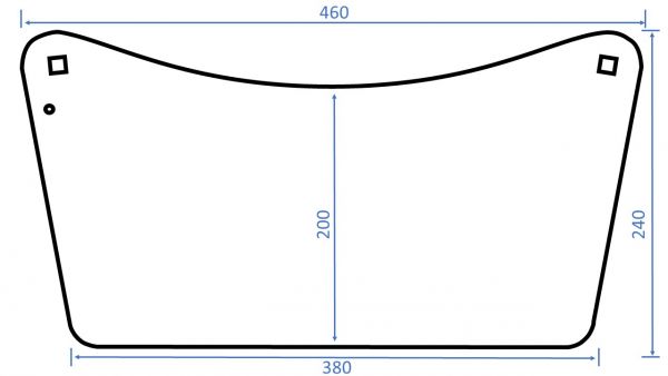 Ersatzscheibe, klar, 460x200x1mm, inkl. Nippel