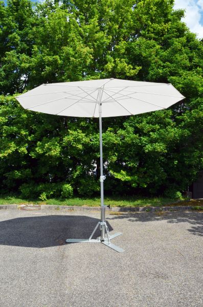 Arbeitsschirm PERFEKT mit PVC-Bespannung, weiß, Alugestell/Stahlstreben, Ø 2,50m