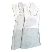 Schweißerkombihandschuh, 5-Finger, Narbenleder/Spaltleder, Länge ca. 35cm