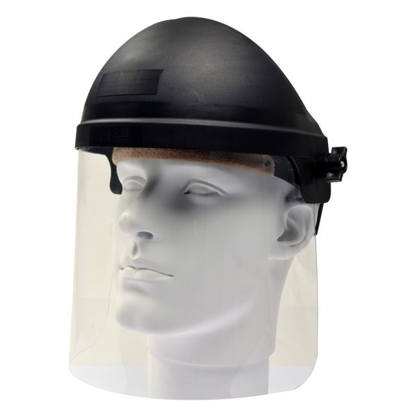 Gesichtsschutz, klar, Kopfhalterung, klappbare PET-G Scheibe 360x200x1mm