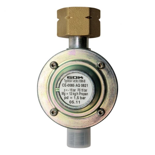 Druckregler für 5-33 kg Flasche, G3/8" LH, 1,5 bar, 12 kg/h