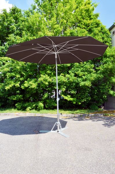 Arbeitsschirm STANDARD aus Baumwolle, Alugestell/Stahlstreben, oliv, Ø 3,0 m