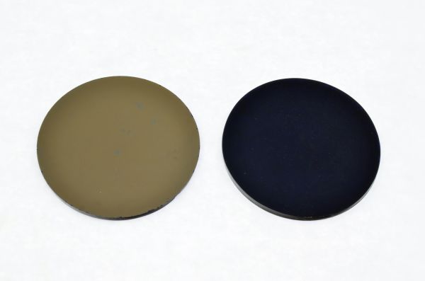 NEOTHERM Ofenschauglas, blau, DIN 4/7, Ø 50 x 3 mm, goldverspiegelt